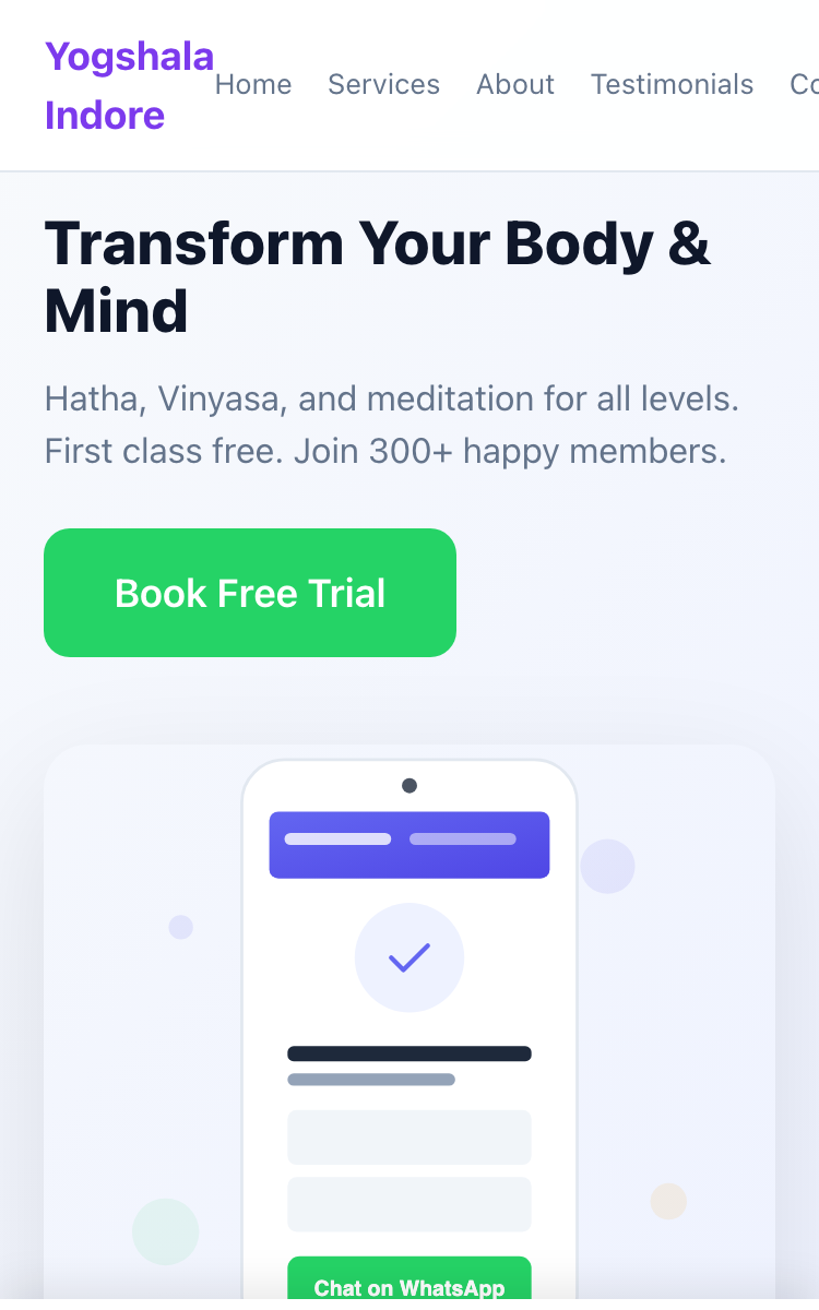 Yogshala Retreat website